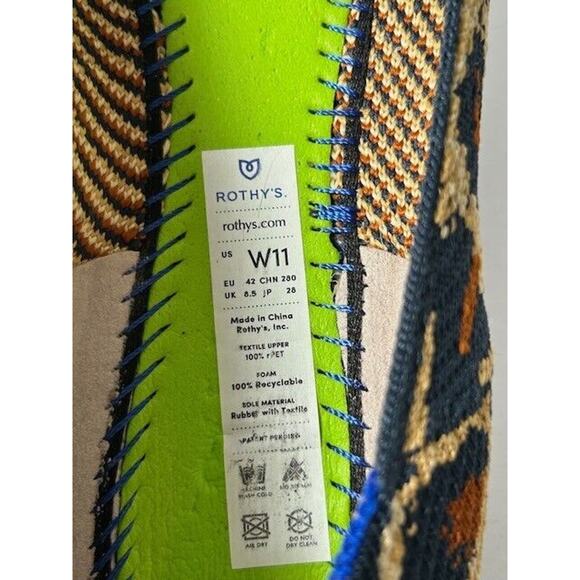 Rothy's The Square Big Cat Ballet Flats Slip On Animal Print Tan Womens Size 11 - Picture 9 of 10